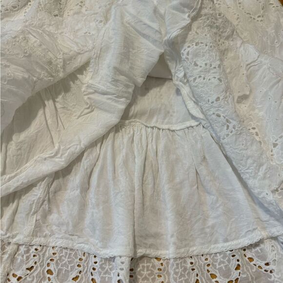 Maeve Tiered Eyelet Midi Dress White Women’s SIZE 4P - Picture 11 of 14